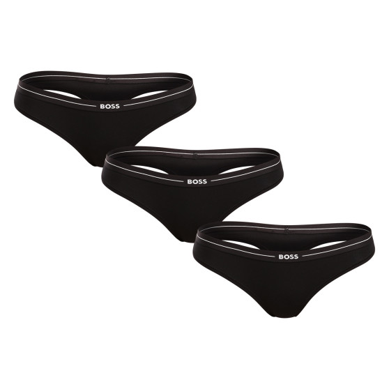 3PACK Fekete BOSS női tanga (50510030 001)