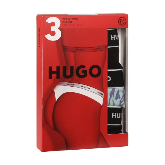 3PACK tarka HUGO női tanga (50495870 536)