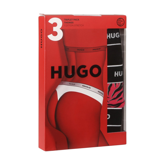 3PACK tarka HUGO női tanga (50495870 661)