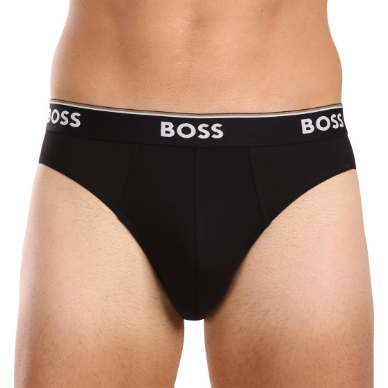 3PACK Fekete BOSS férfi slip alsónadrág (50510679 001)