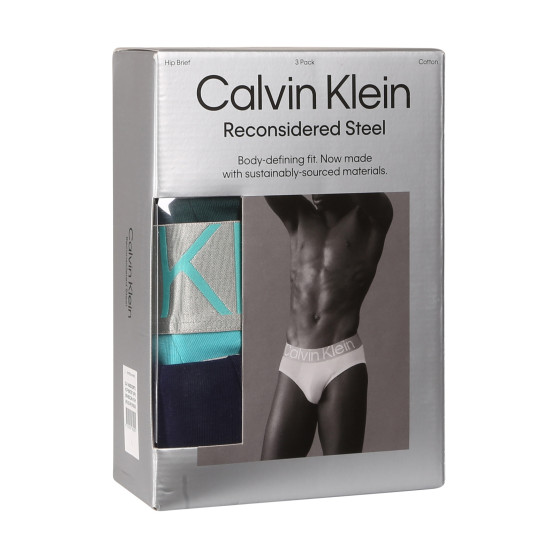 3PACK Férfi slip alsónadrág Calvin Klein tarka (NB3129A-N2M)