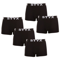 5PACK Fekete férfi boxeralsó Styx sport gumi (5G960)