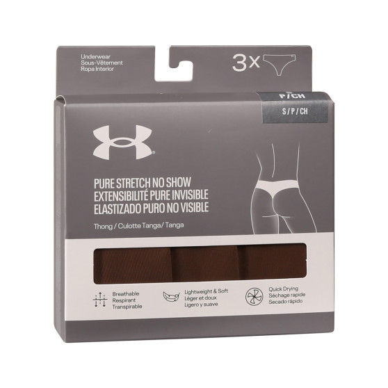 3PACK női tanga Under Armour barna (1383893 625)