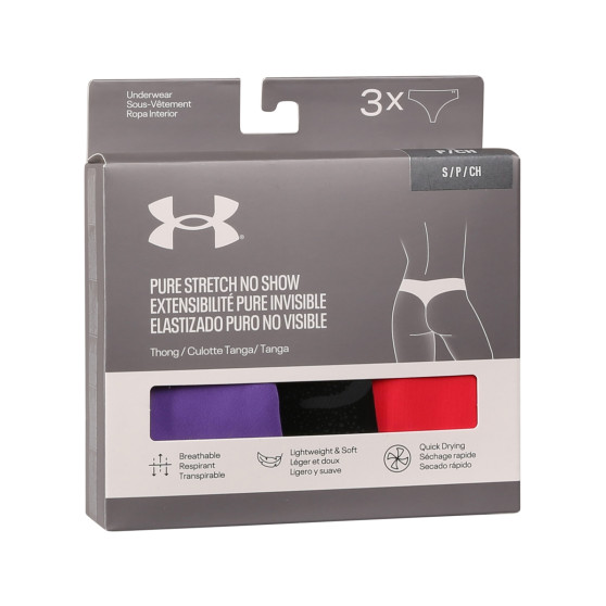 3PACK tarka Under Armour női tanga (1383894 001)