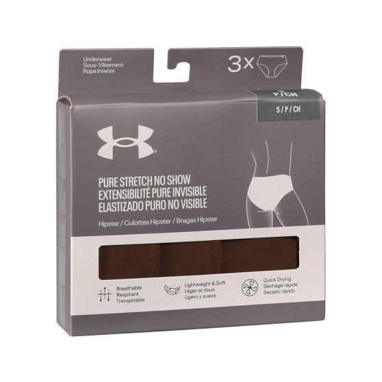 3PACK Barna Under Armour női alsók (1383895 625)