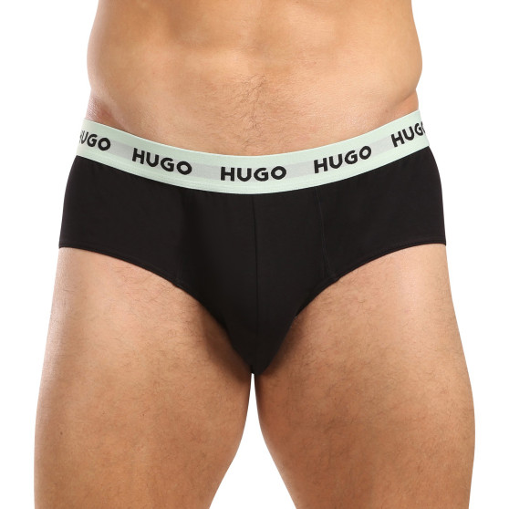 3PACK Fekete HUGO férfi slip alsónadrág (50517879 961)