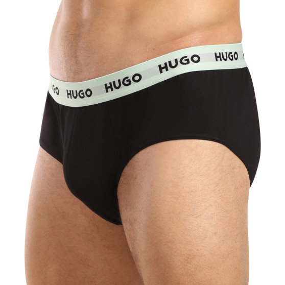 3PACK Fekete HUGO férfi slip alsónadrág (50517879 961)