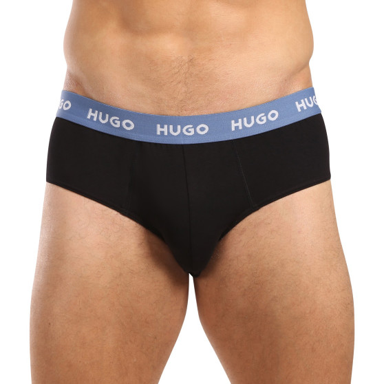 3PACK Fekete HUGO férfi slip alsónadrág (50517879 961)