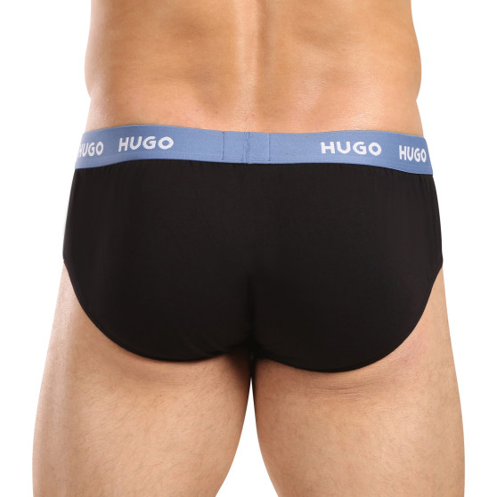 3PACK Fekete HUGO férfi slip alsónadrág (50517879 961)