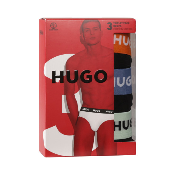 3PACK Fekete HUGO férfi slip alsónadrág (50517879 961)