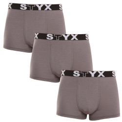 3PACK Nagyméretű sötét szürke férfi boxeralsó Styx sport gumi (R10636363)