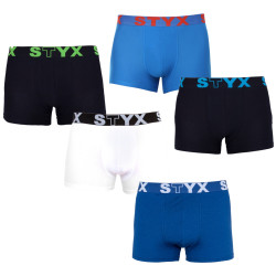 5PACK Nagyméretű tarka férfi boxeralsó Styx sport gumi (5R9612817)