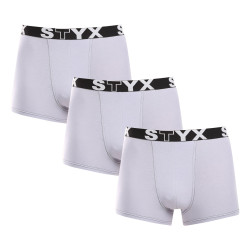 3PACK Szürke férfi boxeralsó Styx sport gumi (G10676767)