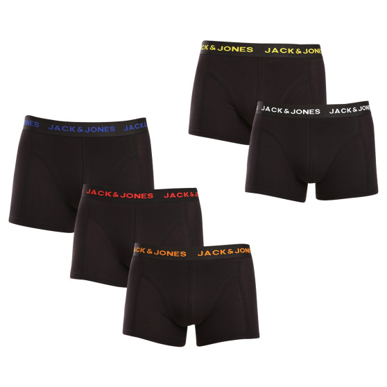 5PACK fekete Jack and Jones férfi boxeralsó (12242494)