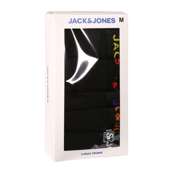 5PACK fekete Jack and Jones férfi boxeralsó (12242494)