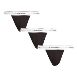 3PACK férfi tanga Calvin Klein fekete (NB3226A-001)