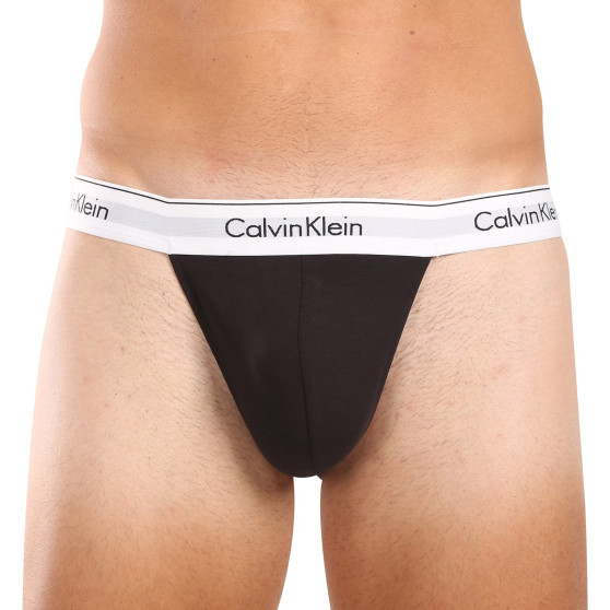 3PACK férfi tanga Calvin Klein fekete (NB3226A-001)