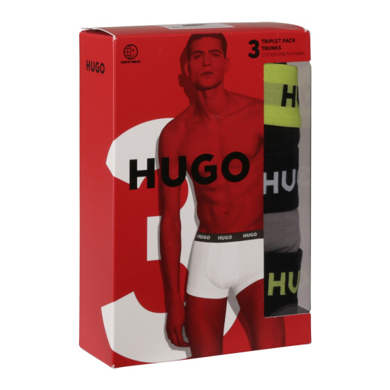 3PACK többszínű HUGO férfi boxeralsó (50517878 986)