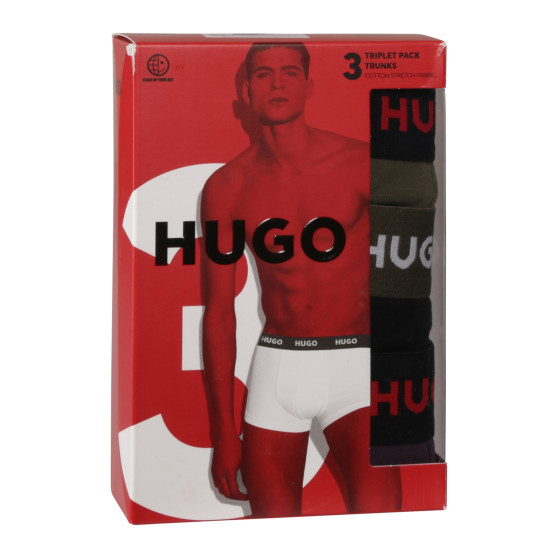 3PACK többszínű HUGO férfi boxeralsó (50517878 987)