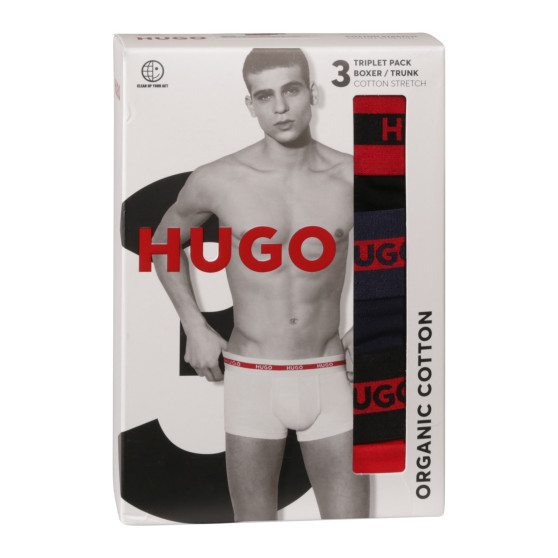 3PACK többszínű HUGO férfi boxeralsó (50517883 960)