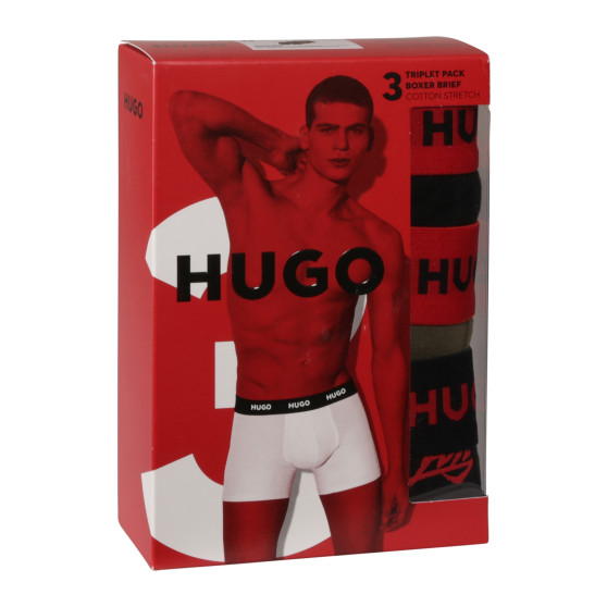 3PACK többszínű HUGO férfi boxeralsó (50517887 984)