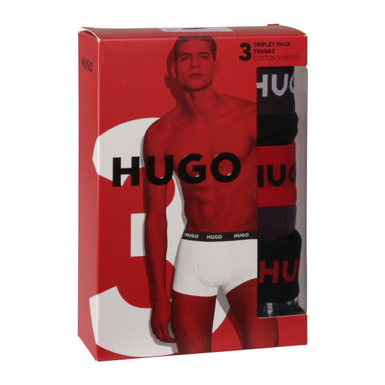 3PACK többszínű HUGO férfi boxeralsó (50517894 982)