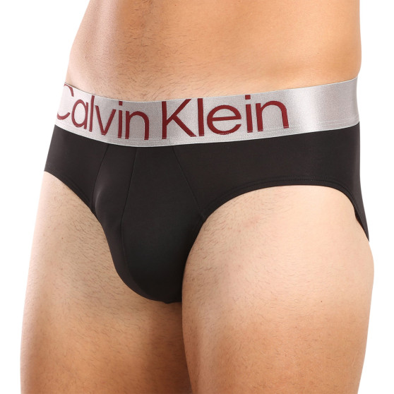 3PACK Fekete Calvin Klein férfi slip alsónadrág (NB3073A-Q09)