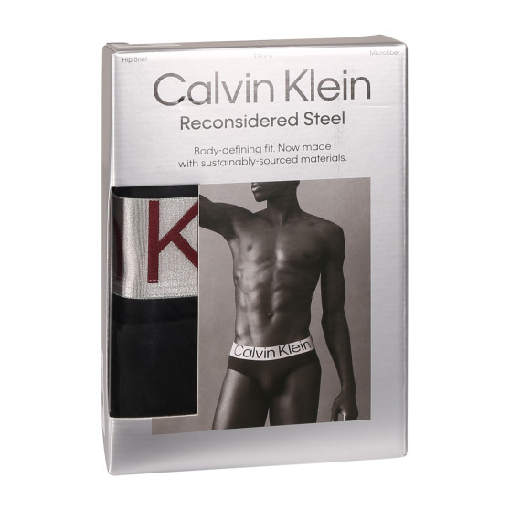 3PACK Fekete Calvin Klein férfi slip alsónadrág (NB3073A-Q09)