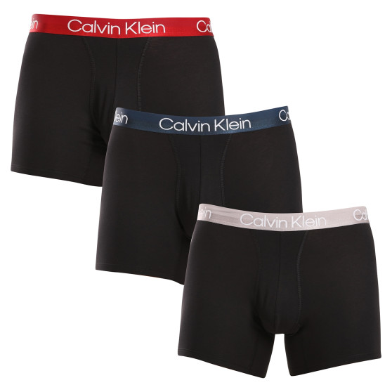 3PACK fekete Calvin Klein férfi boxeralsó (NB2971A-PZI)