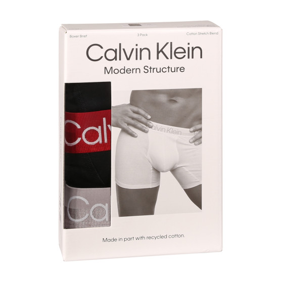 3PACK fekete Calvin Klein férfi boxeralsó (NB2971A-PZI)